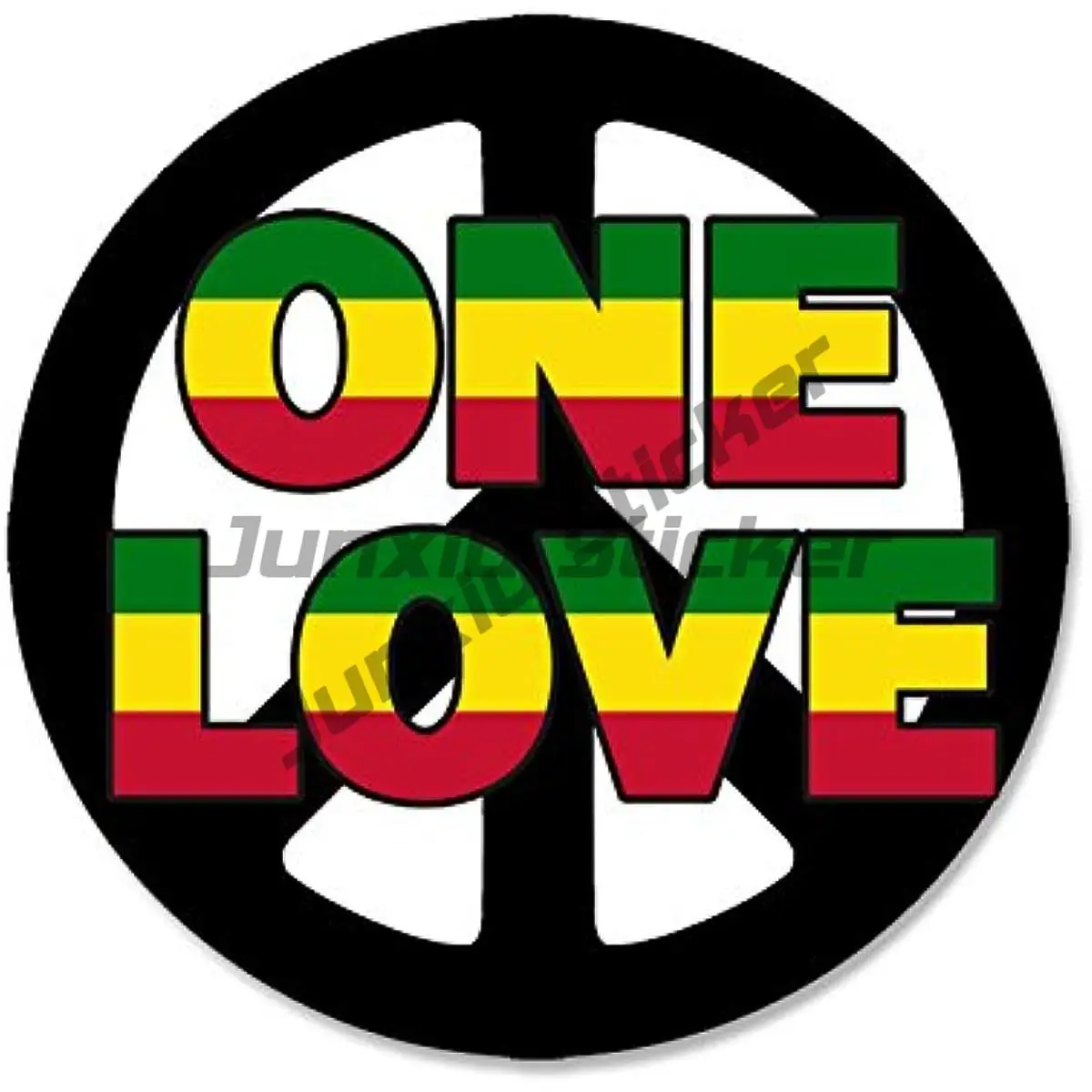 Music Pulse One Love Reggae Decal Sound Wave, Rastafarian Rasta Vinyl Waterproof Stickers Car Laptop Wall Window Bumper Sticker