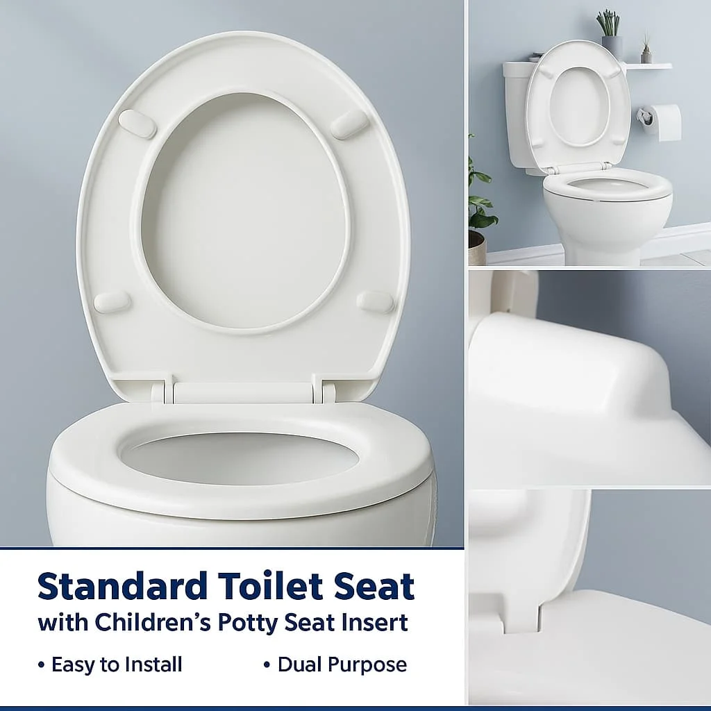 

Easy Installation Toilet Seat, Sturdy Plastic Toilet Lid Replacement, for Household Bathroom Use