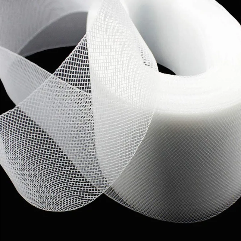 50/100 Yards Stiff Polyester Horsehair Braid for Boning Sewing Wedding Bridal Dress Dance Formal Dress Crinoline Mesh Crafts