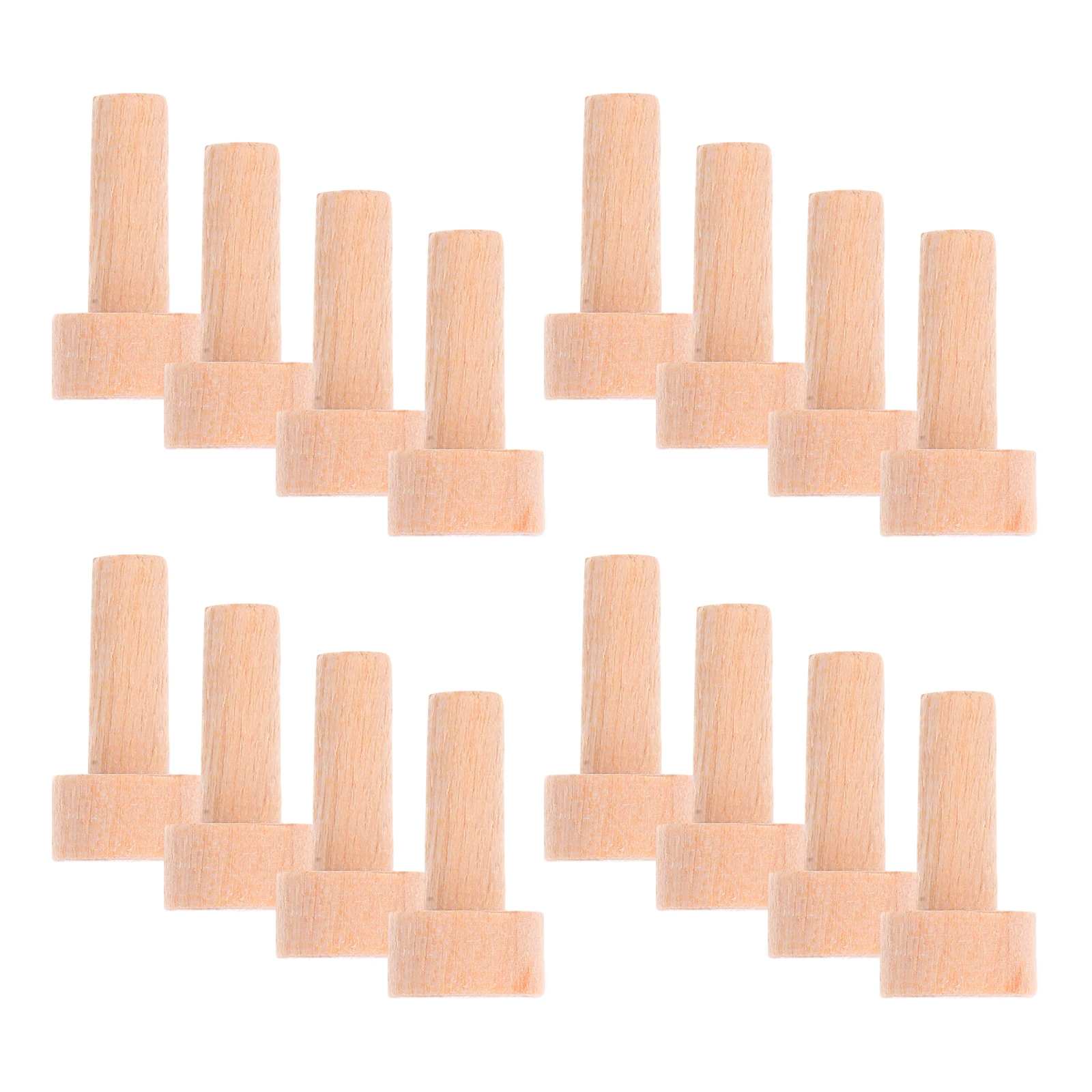

20pcs Solid Wood Dowels Wooden Nails for Train Wheel Crafts DIY Pegboards Rustic Mini T Shape Round Head Hardware