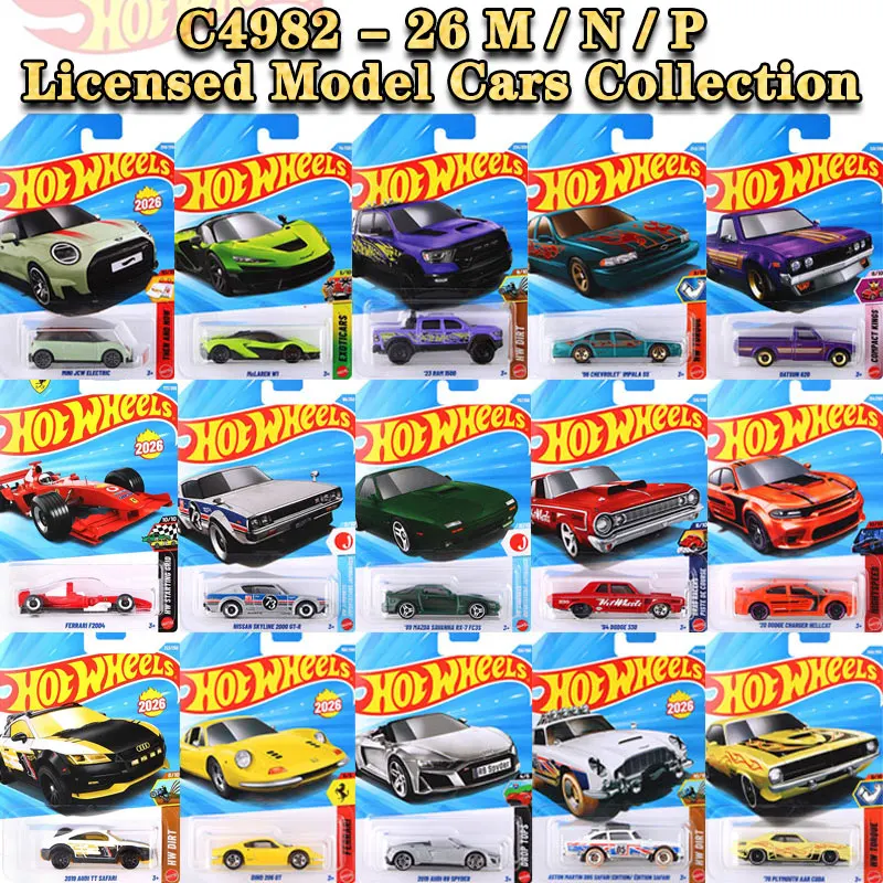 Hot Wheels Licensed Model Cars Collection Nissan Skyline Mazda RX7 Ferrari Audi Dodge Ford Honda JDM Toy Gift for Collectors Boy