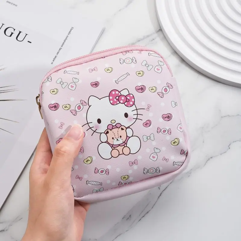 

Сумка-органайзер Hello Kitty с милым мультяшным дизайном, большая вместительная сумка для хранения, многофункциональная портативная сумка для гигиенических прокладок для студентов