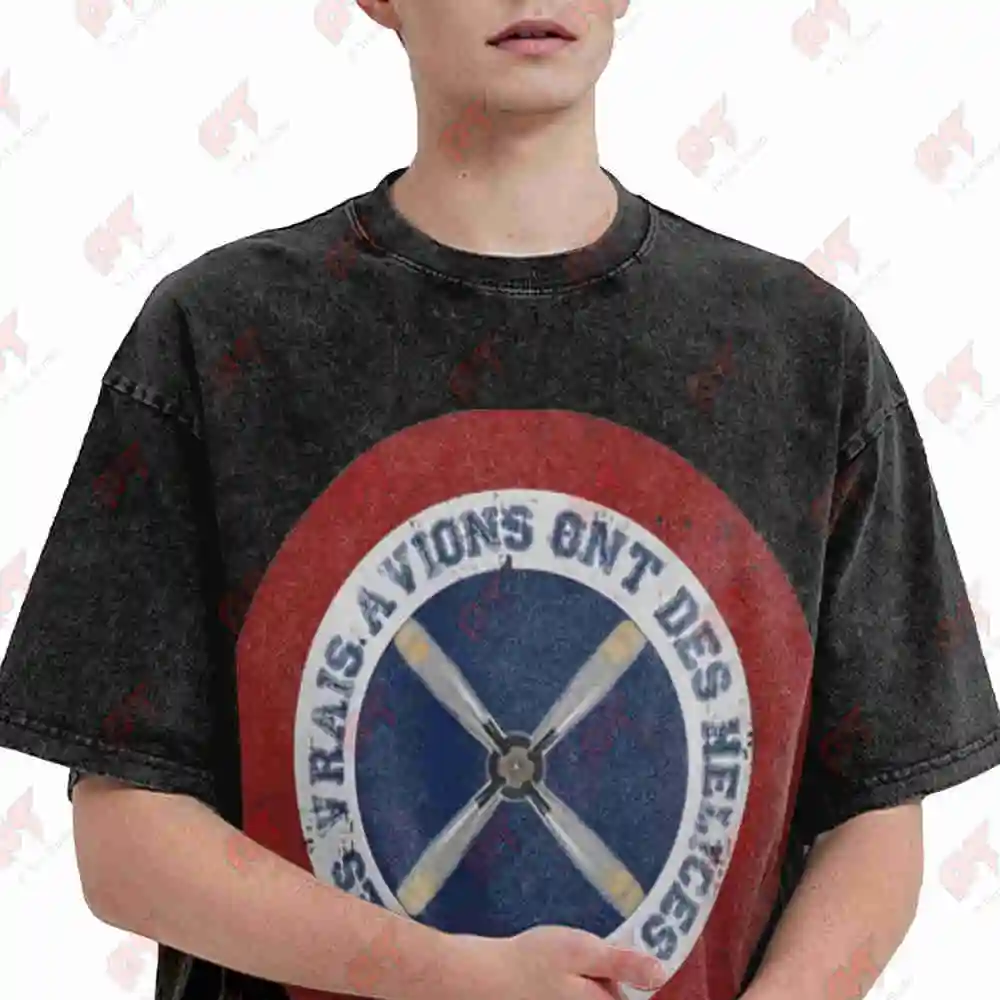 Vintage C 160 Transall Cotam Club Aviation Propeller Vintage Washed Tee Pure Cotton T-Shirt