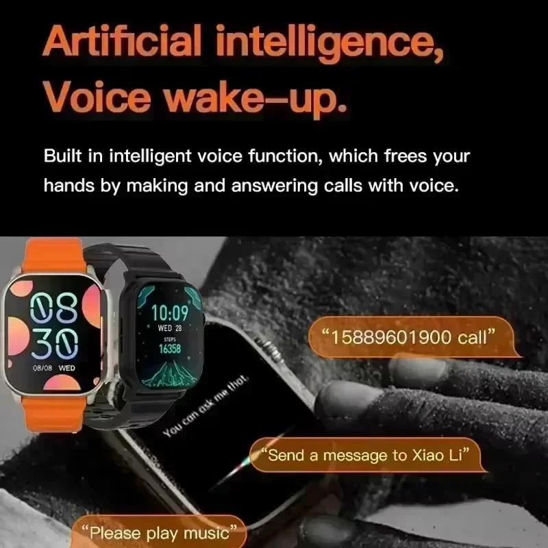 Reloj Inteligente DT900 Ultra 9 con Pantalla Grande de 2.09'', 7 Correas, Llamadas Bluetooth, Monitor de Actividad Física, Compatible con IOS y Android - Image 4
