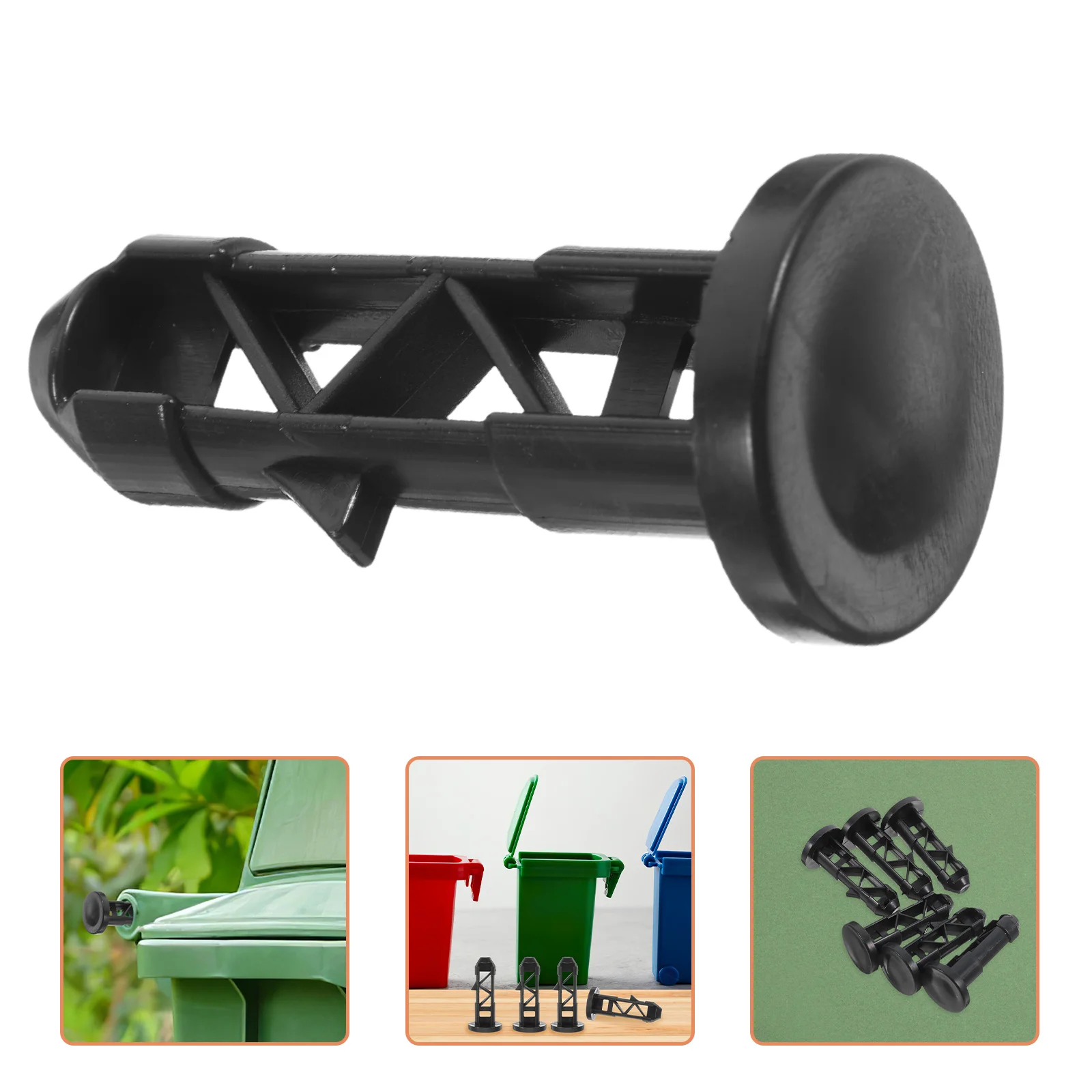 6 Pcs Trash Can Lid Lock Accessories Mailbox Door Pins Rolling Outdoor Nylon Toilet Bolt Caps Decorative