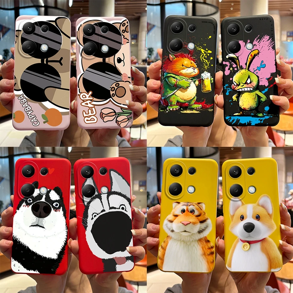 Beautiful Shockproof Case For Xiaomi Redmi Note 13 Pro 4G Full Coverage Phone Shell For Xiaomi Poco M6 Pro 4G Phone Bumper Cover