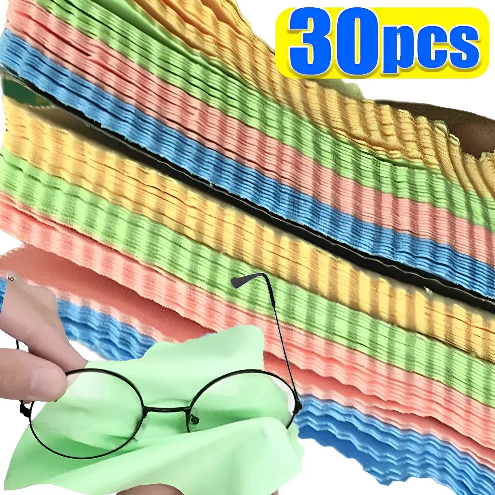 30/1Pcs High Quality Chamois Glasses Cleaner Microfiber Cleaning Cloth for Lens Phone Screen Cleaning Wipes Eyewear Accessory