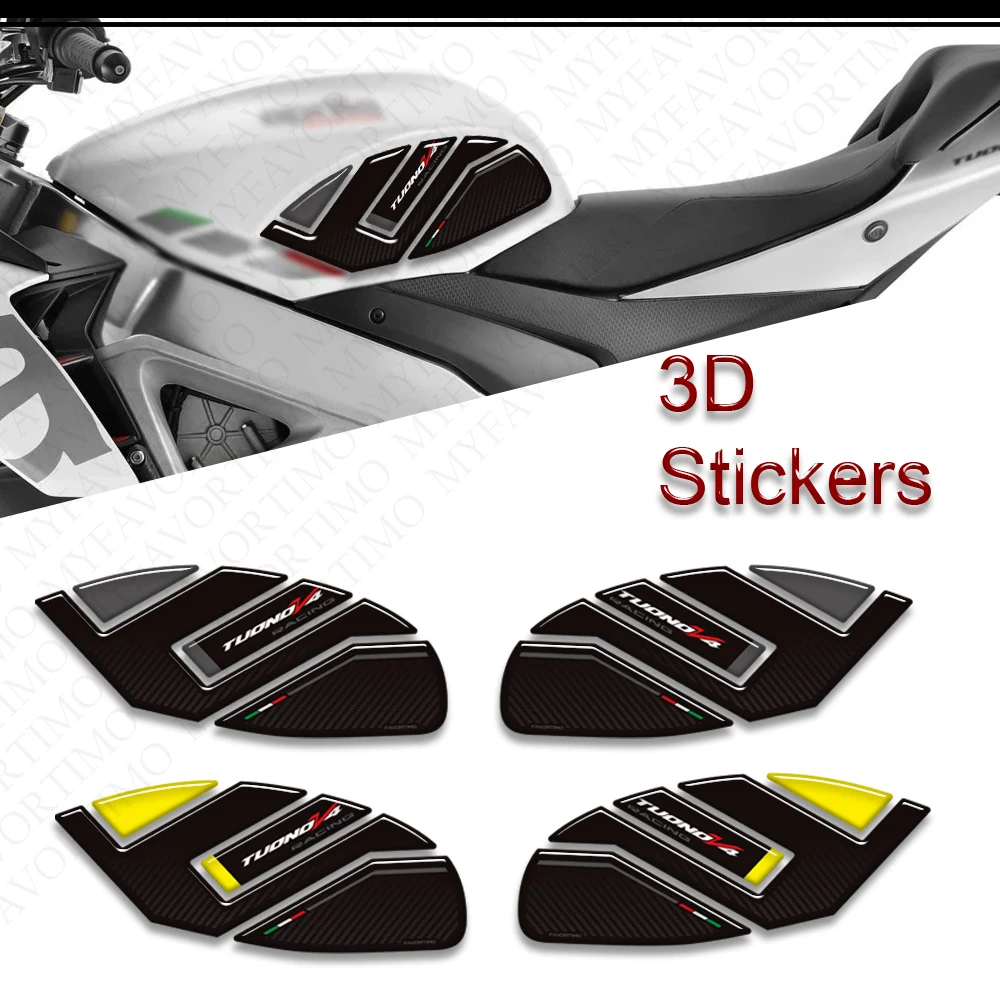 

New For Aprilia Tuono v4 Factory 1100 Tank Pad Cap Grips Gas Fuel Kit Knee 3d Stickers Decals Protector 2021-2026