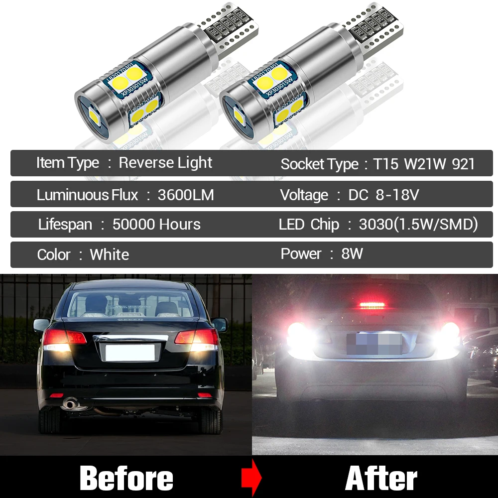 For Jeep Wrangler mk3 JK 2007-2017 2pcs LED Reverse Light Backup Lamp Accessories 2008 2009 2010 2011 2012 2013 2014 2015 2016