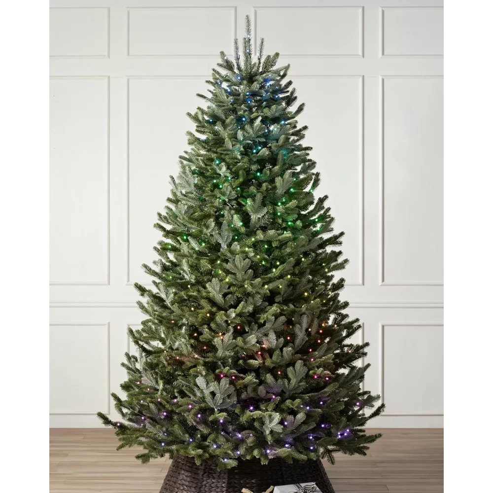 Christmas Trees 9-foot Pre Installed Fir Artificial Christmas Tree with Flashing Lights Show Festive & Party Supplies