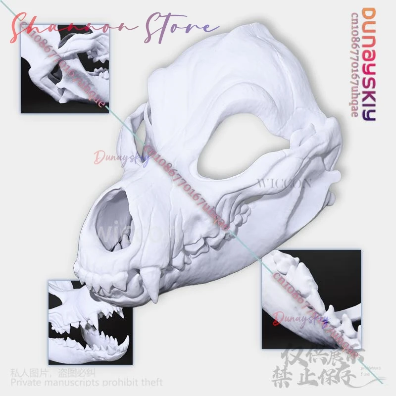 Tier Pelzigen Cosplay Hund Schädel Kigurumi Requisiten Polymilchsäure Maske 3D Druckkopf Fursuit Halloween Weihnachten Party Angepasst