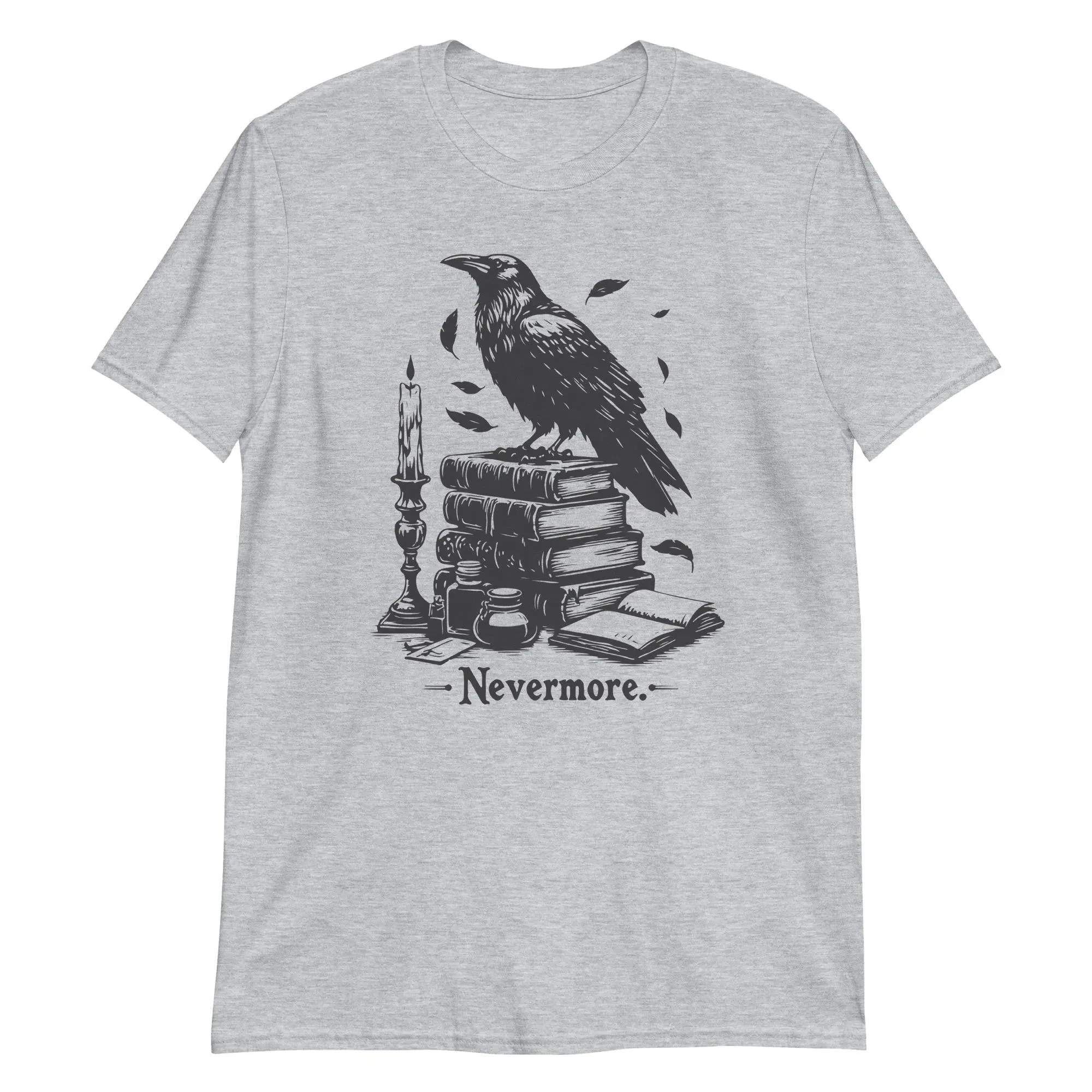 Nevermore Raven Men Shirt Edgar Allan Poe Tee, The Raven Poem Shirt, Gothic Literature Gift, Dark Academia Book Lover T-Shirt