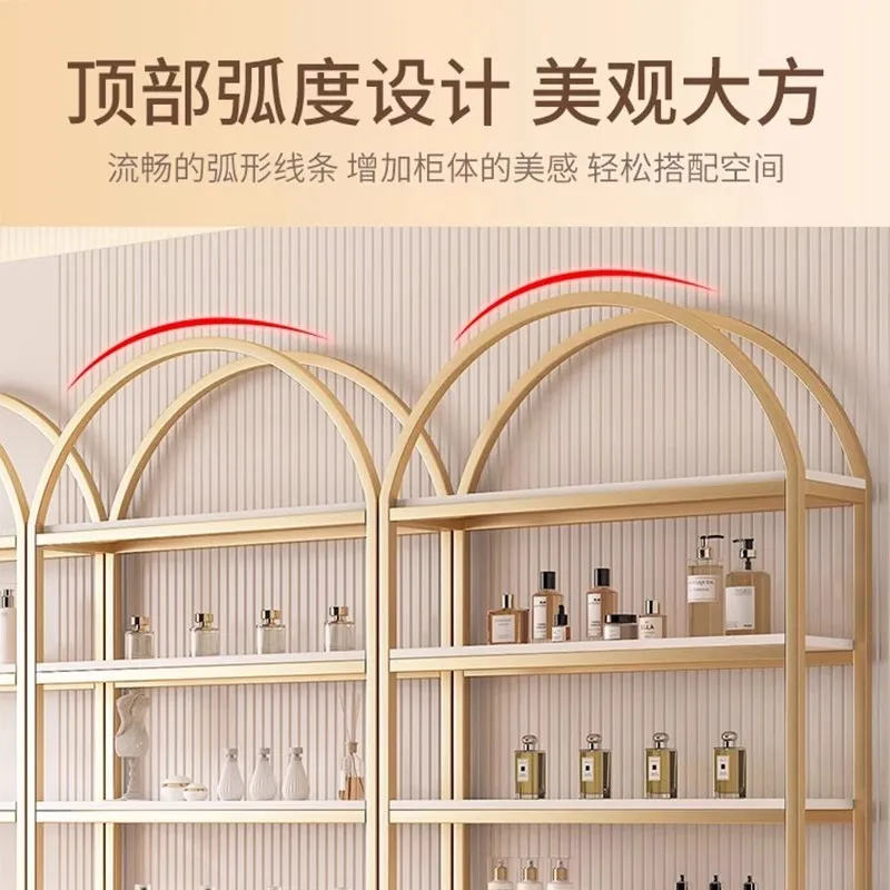 Cosmetics Display Cabinet Products Beauty Salon Nail Art Display Cabinet Samples Multi-layer Skin Care Products Glass Shelf