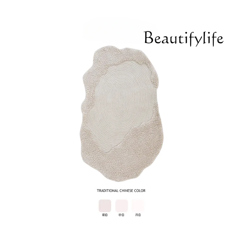 Handmade rime velvet irregular light bedroom bedside rug collection grade haute couture wool