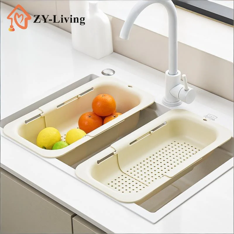 

1Pcs Telescopic Sink Drain Basket Plastic Kitchen Sink Storage Basket