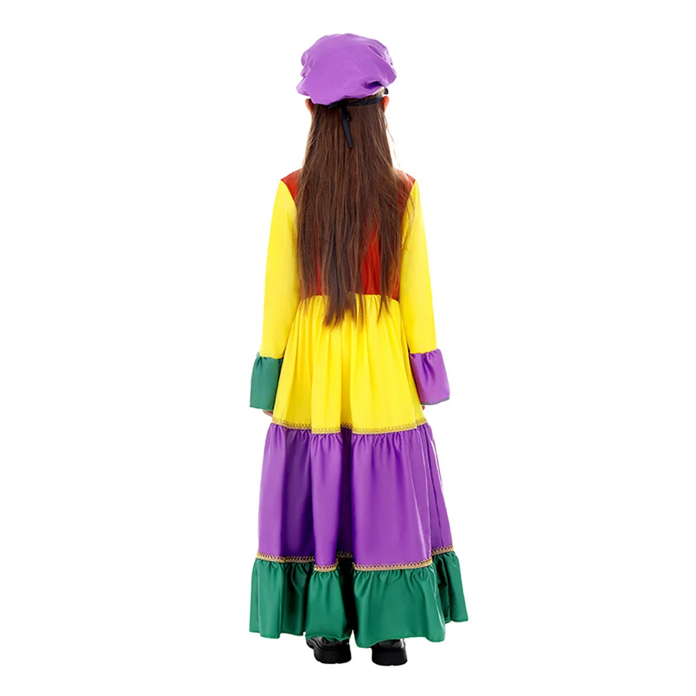 Dziecięce dziewczęce tęczowe spódnice sukienka przebranie na karnawał spódnica maska występ na scenie stroje urodziny dzieci Halloween karnawałowe garnitury