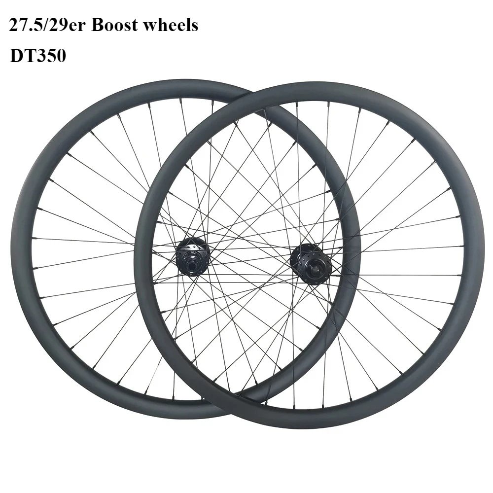 

27.5in 29er Carbon Mountain Bike 148mm Boost Wheelset 28 32H Tubeless AM DH XC Bicycle Mtb Wheels HG XD MS DT350 Hub 40*30mm Rim