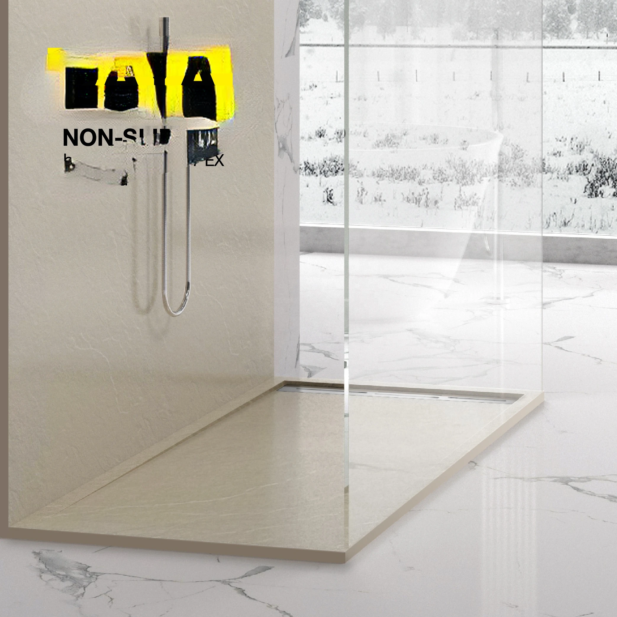 New arrival marble modern shower trays resin bathroom custom shower pan solid surface shower base