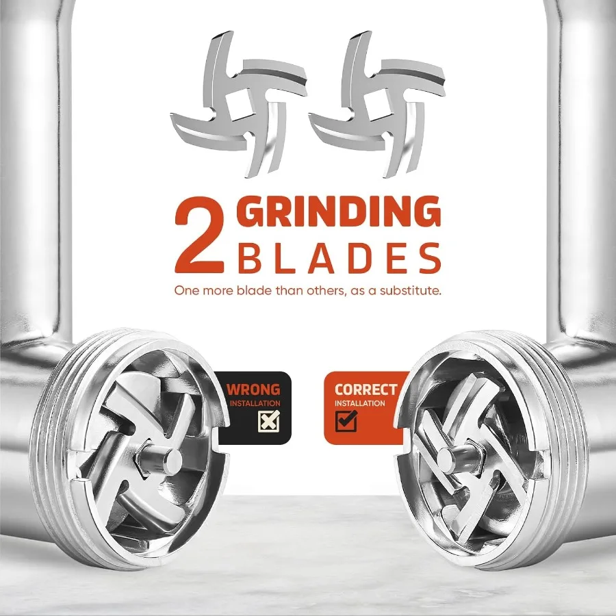 スタンドミキサー用ステンレス製ミートグラインダーアタッチメント：多用途ソーセージスタッファー、バーガープレス、家庭用ミートグラインダー