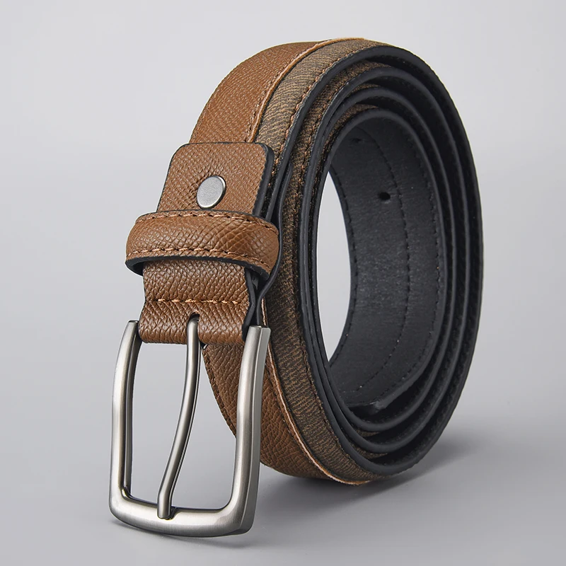British Style Microfiber Leather Belt with Single Pin Buckle for Men Gift Box Included