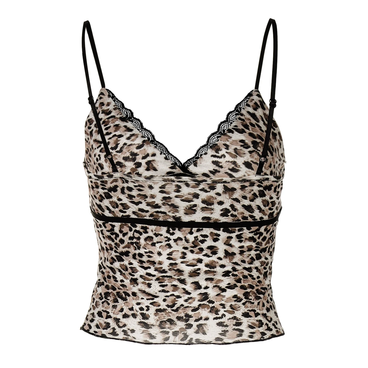 Hugcitar Leopardenmuster V-Ausschnitt Sexy Slips Krawatte Schleife Rückenfrei Crop Camis Top Sommer Damenmode Y2K Outfits Strand Urlaub Club – Detail 14