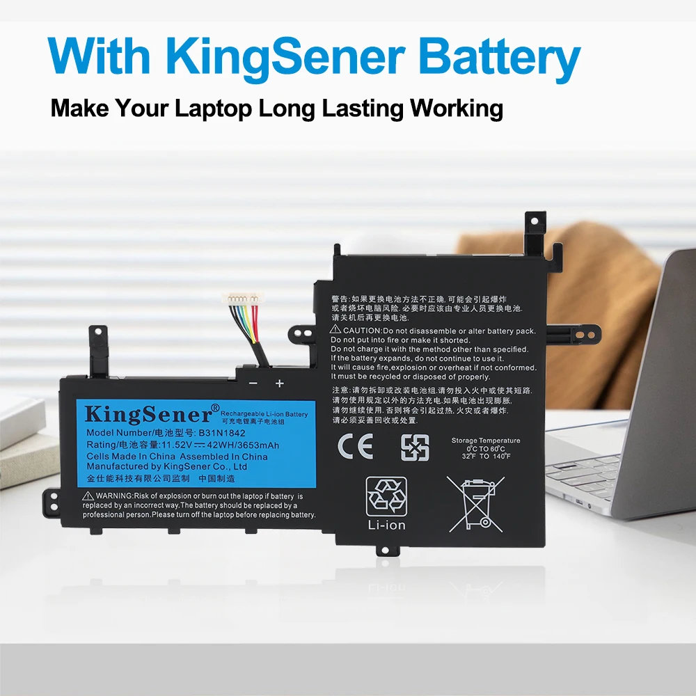 KingSener B31N1842 Bateria do laptopa ASUS VivoBook 15 F513EA K513E KM513UA M513IA S513EA S531F S533UA X513EA X531FA X531FL 42WH — zdjęcie produktu 6