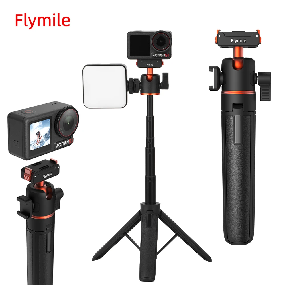 

Flymile выдвижной штатив для селфи с быстросъемным основанием для DJI OSMO 360/Action 5 Pro, аксессуары, ручка 21,25 дюйма для видеоблогов