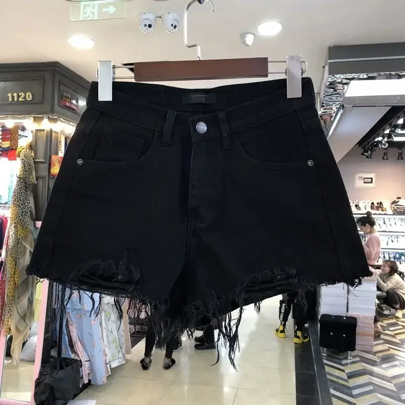 Shorts Vrouwen Lente En Zomer Ripped Denim Shorts Vrouwen Hoge Taille Onregelmatige Witte Korte Broek Ropa Mujer