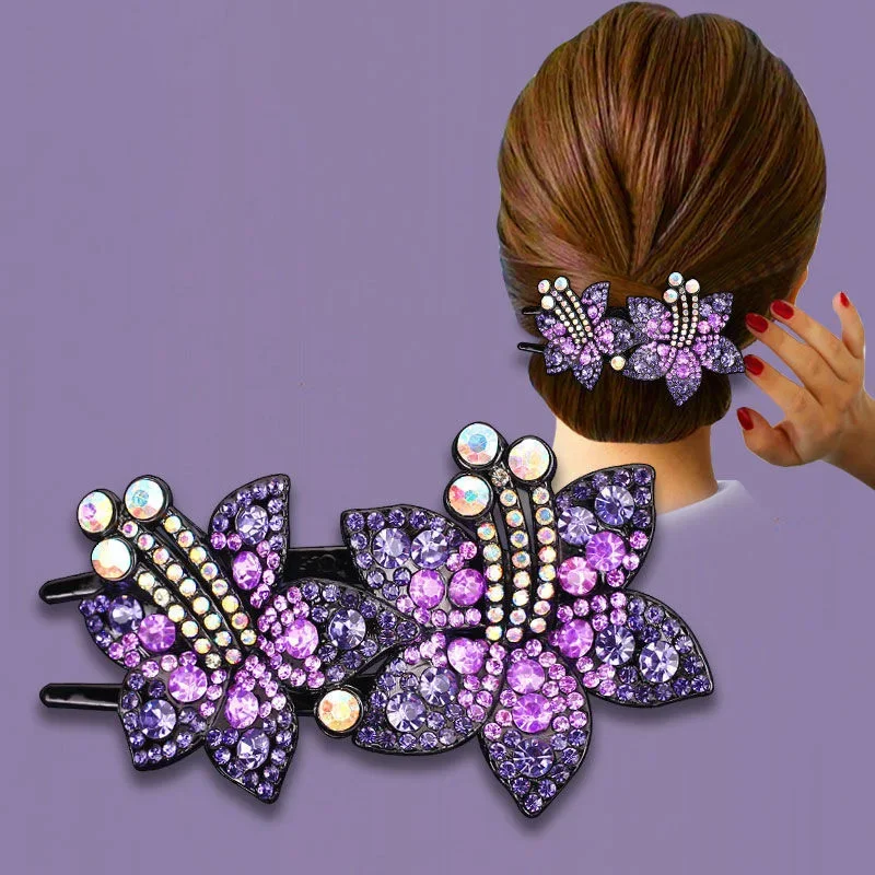 

10.5cm Multicolour Full Rhinestone Lady Hair Claw Sweet Girls Flower Large Size Casual Hairdresser Women Fashion Hair Accessory