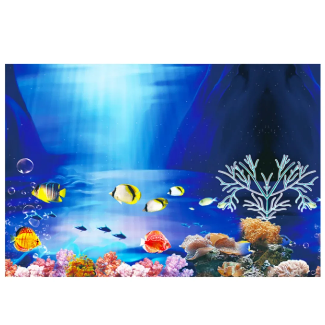 Background Aquarium 3D Sticker Poster Decoration Fish Tank Ocean Plants Double-sided Landscape Aquarium Ornament Accessories