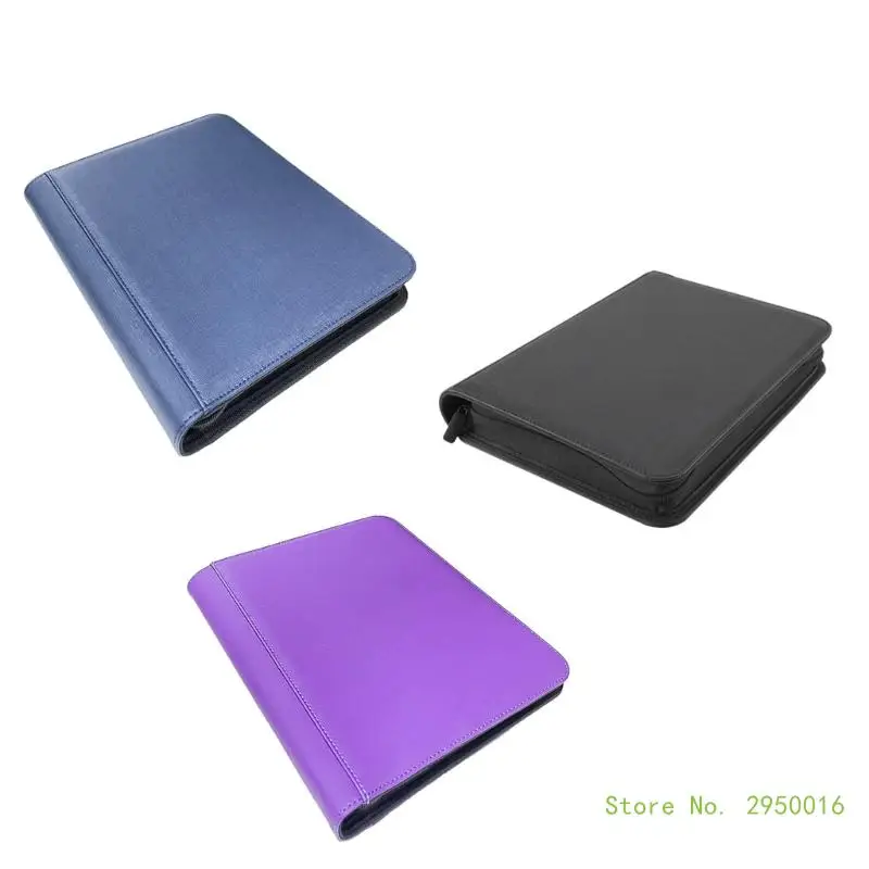 112 Double Sided Pocket Card Holder, Zippered Gaming Card Album PU Card Collection Holder, Collector Album, Card Folder