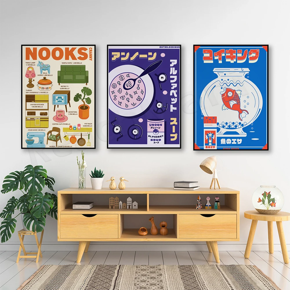 

Unknown Alphabet Soup, Magikarp Fish Food Poster, Nook Shopping Catalog, Medieval Print