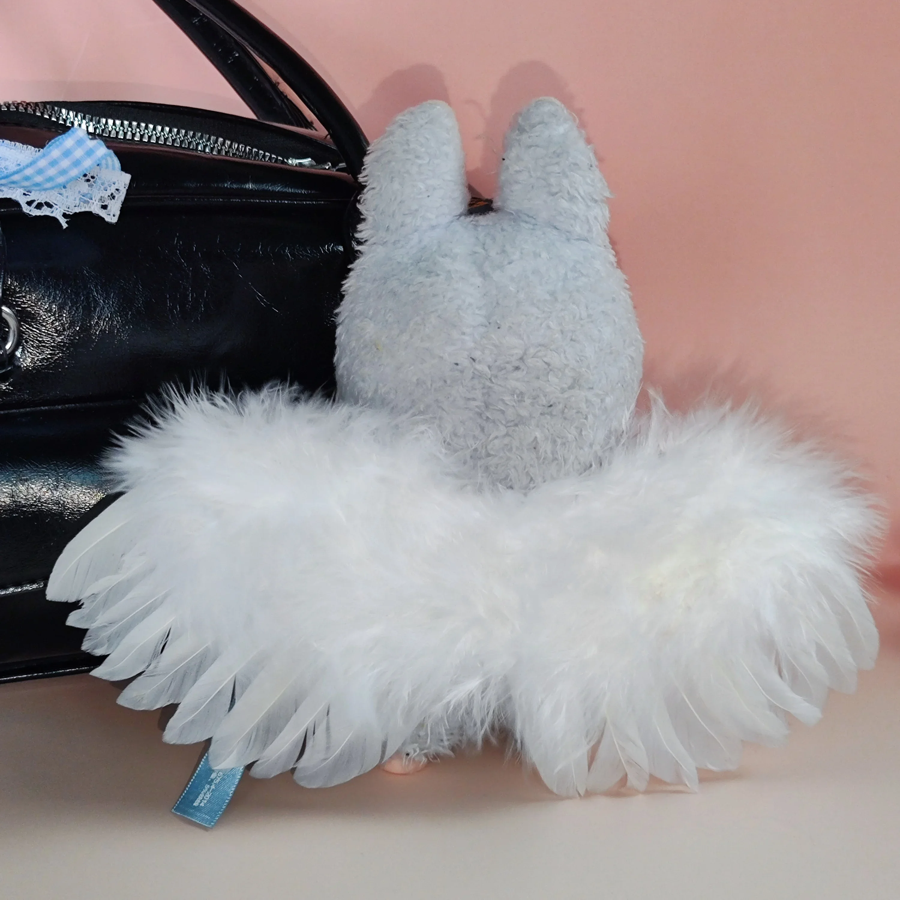 

Clothes for labubu Outfit Accessories fo Black White Angel Feather Wings DIY Mini Dolls Clothing Girl Gift