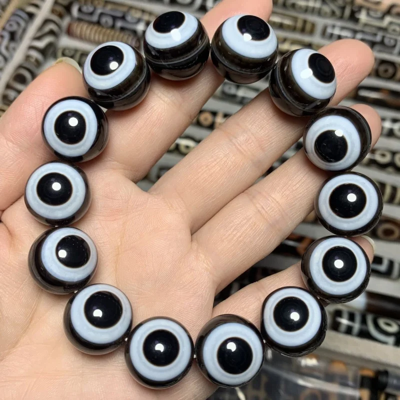 

Thing One Picture Genuine Goods Natural Twining Line Front EyeBeads Agate Bracelet 16mm Single Item