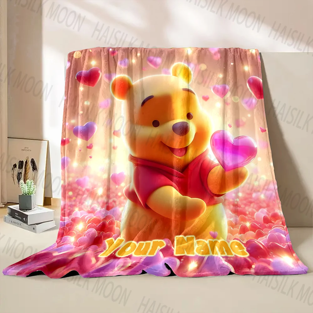 くまのプーさんのプリントブランケット,6サイズ,カスタム名,家庭,オフィス,キャンプ,車に適しています