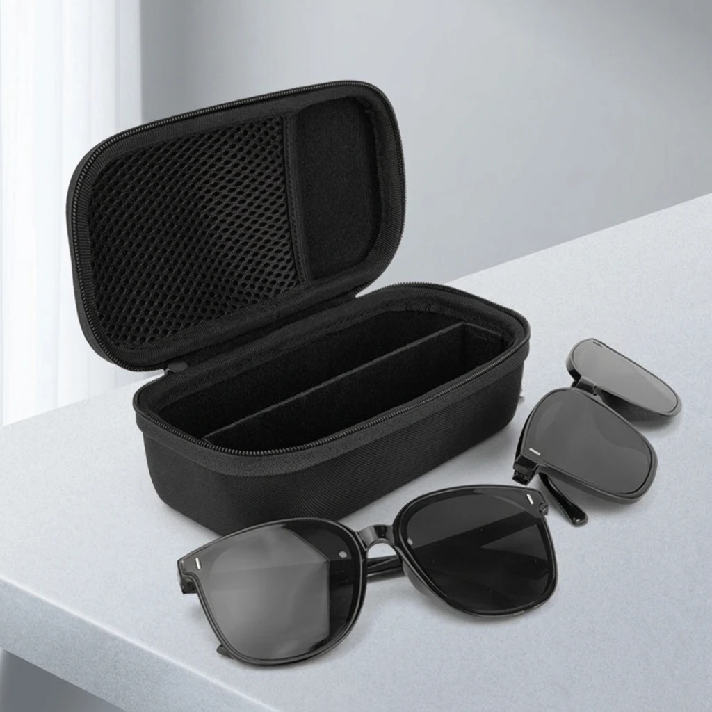 Travel Glasses Case Hard-Shell Storage Organizer for Hiking Cycling Dual Slot EVA Eyewear Protector Durable Portable Gear