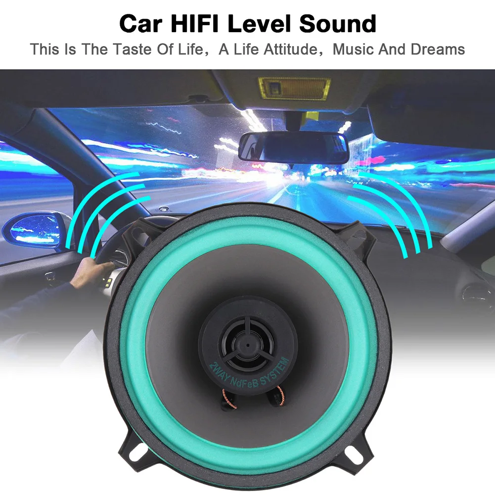 5 Inch 2 Way Full Frequency Car Stereo Speaker 100W 4 Ohms Auto Audio Loudspeaker Vehicle Audio Music Stereo Subwoofer