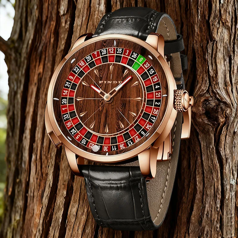 

PINDU 2022, мужские роскошные механические часы из нержавеющей стали NH35, деревянная рулетка, лучший бренд, водонепроницаемое сапфировое стекло