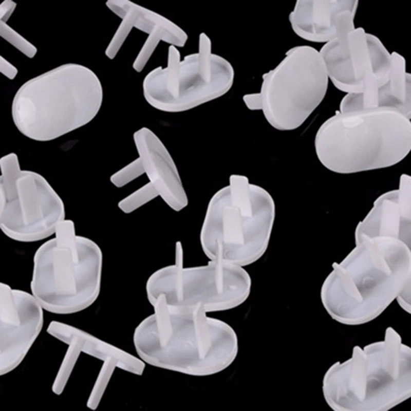 Hot 100Pcs Anti Electric Shock Plugs Protector Cover Cap Power Socket Electrical Outlet Baby Children Safety Guard Two Holes