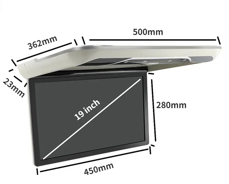 Auto 19-Zoll-HD-MP5-Player mit großem Bildschirm, Auto, hochklappbar, Decke, Dach, TV-Ständer, Monitor