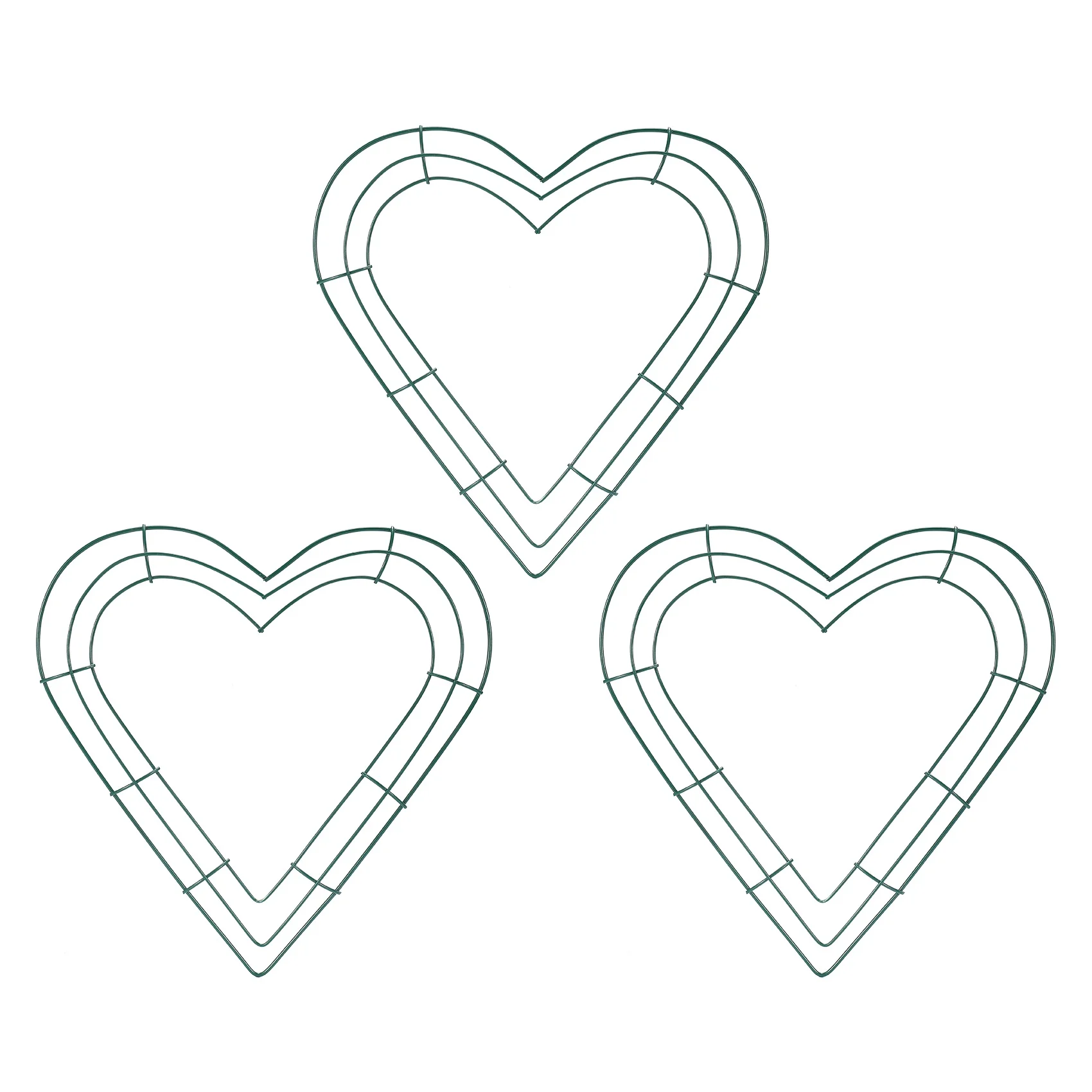 3 Pack Heart Metal Wreath 12 Inch Heart-Shaped Wire Wreath Frame for Home Wedding Valentine's Day DIY Crafts