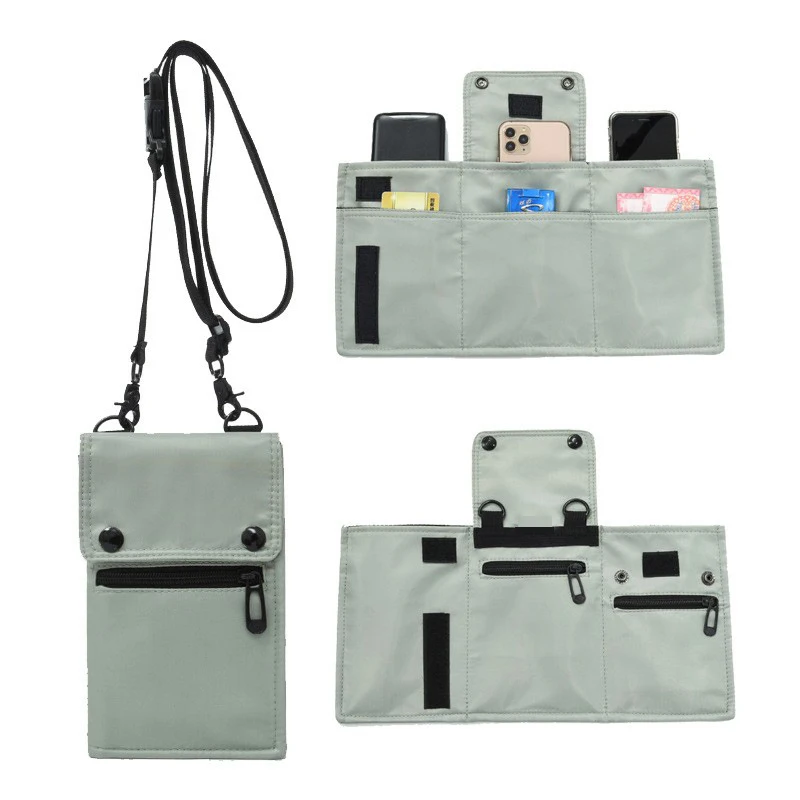 Multi-Purpose Nylon Waterproof  Phone Bag for Travel with Card & Coin Compartments Lightweight Casual Shoulder Bag for Men Women