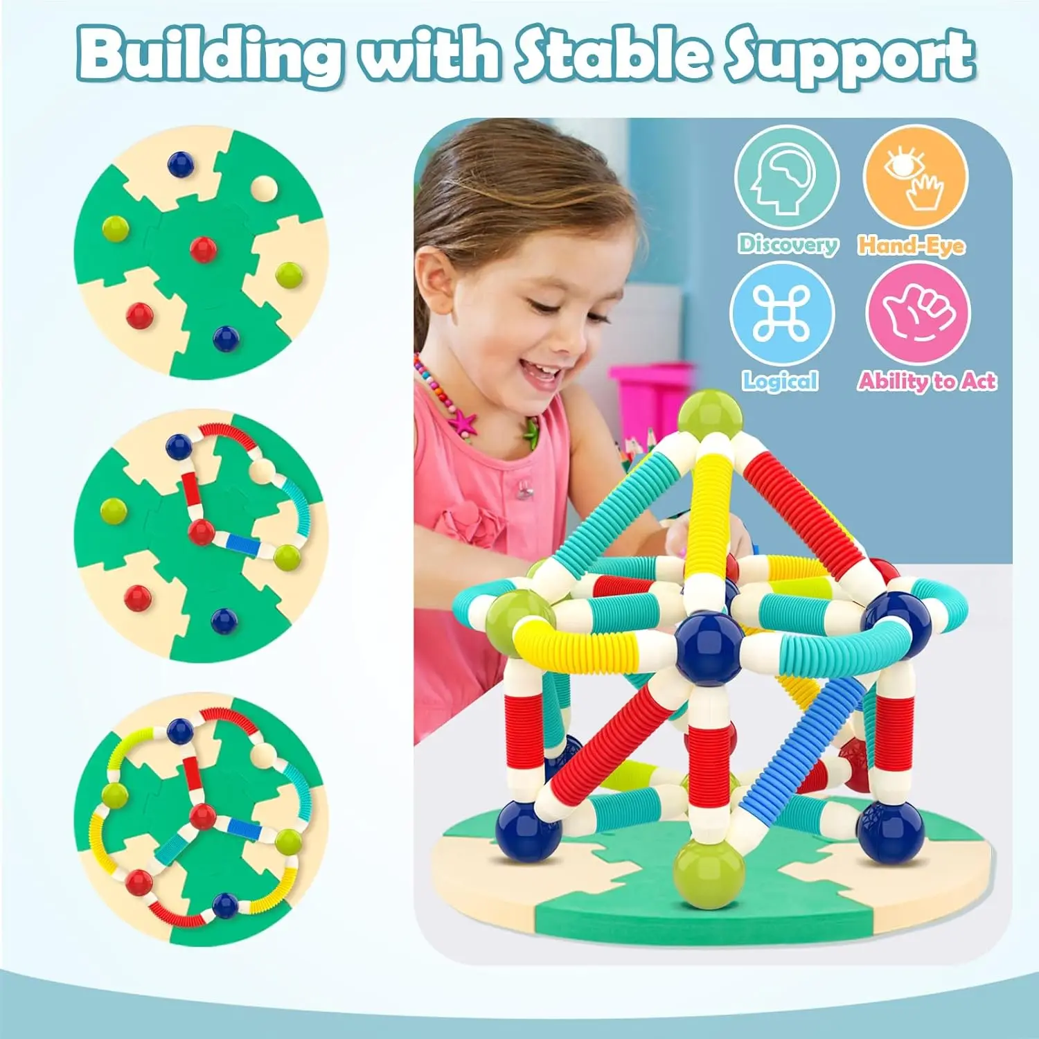 Magnetic Sticks Building Blocks Toy Flexible Tube Magnet Construction Set STEM Montessori Learning Educational Christmas Gift