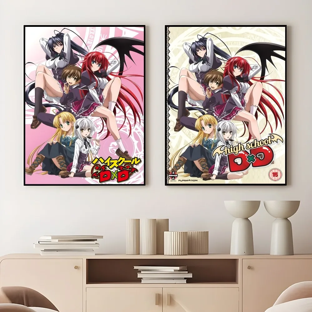 H-High School D D-D Hero Japanese Anime Kawaii Poster Sticky Wall Art Printing Waterproof Home Living Bed Room Bar Aesthetic Dec