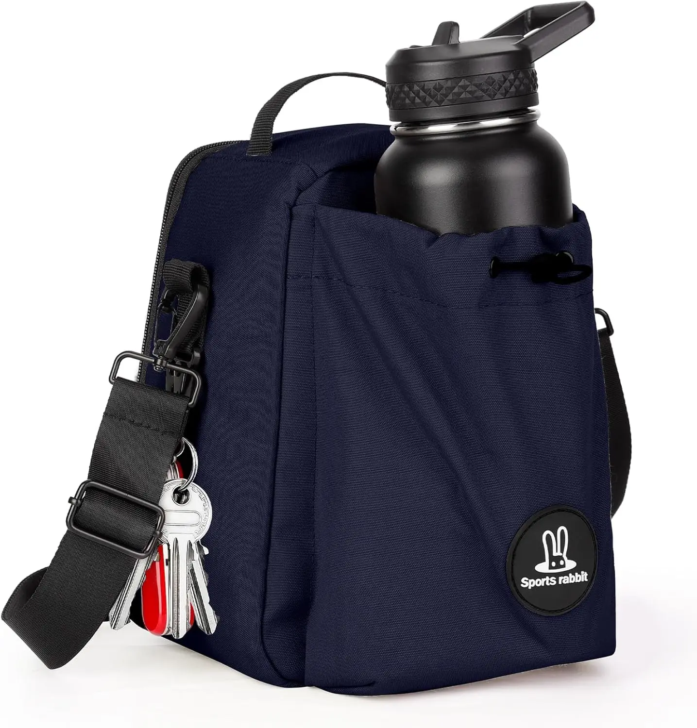 

Изолированная сумка для обеда для мужчин — водостойкая оксфордская сумка-холодильник с вощеным покрытием для работы, путешествий, пикников (темно-синяя)