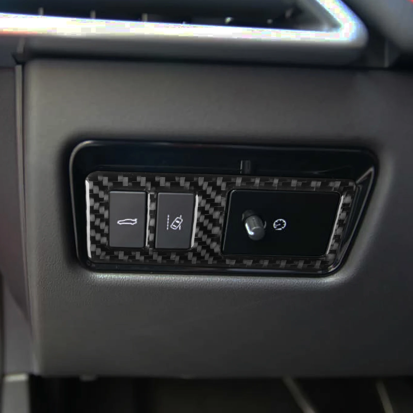 For Jaguar XE 2016 2017 2018 2019 Flexible Real Carbon Fiber Trunk Release Switch Frame Overlay Trim