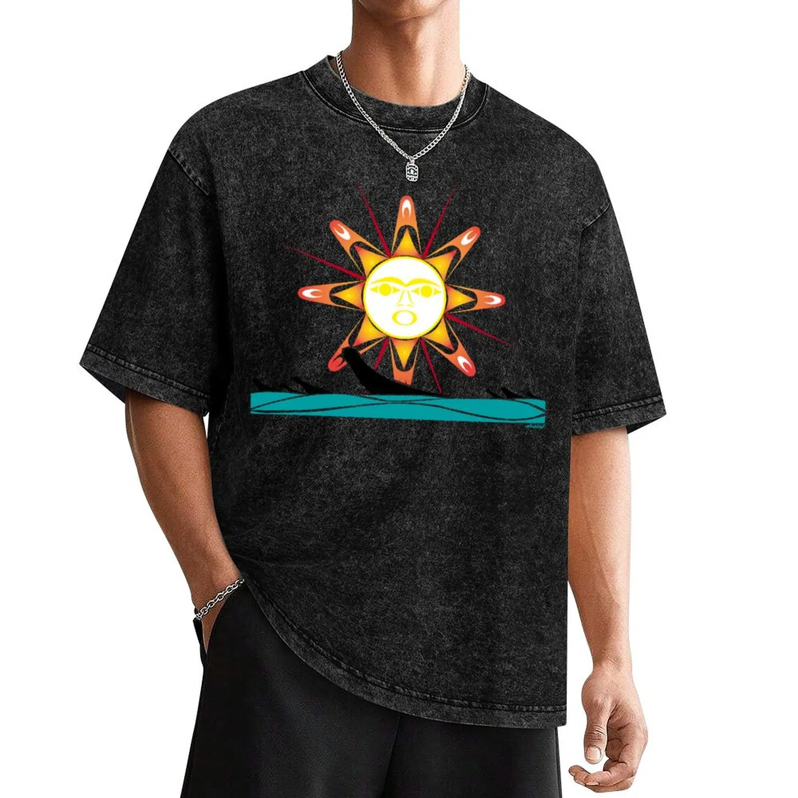 Squaxin's Salish Sun T-Shirt affliction shirts Short sleeve tee sweat mens graphic t-shirts anime