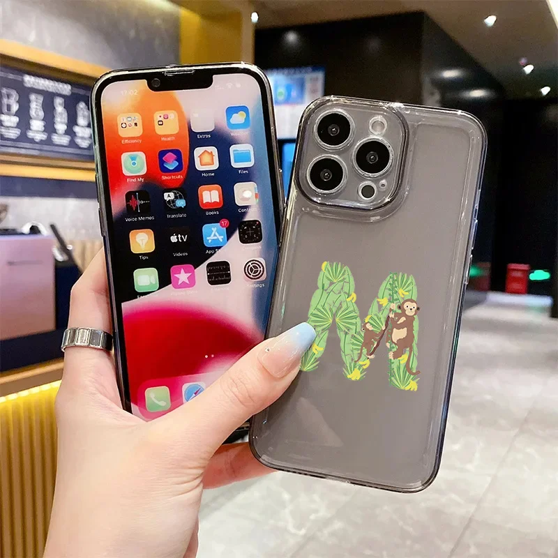 

Ultra Thin Animal alphabet Cases for iPhone 15 Pro Max 14 13 12 11 Pro 7/8 14 Plus XR X XSMax Shockproof Bumper Soft Phone Cover