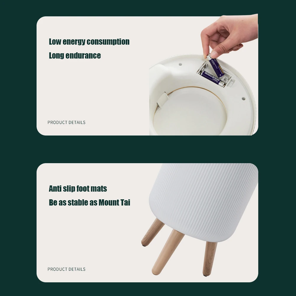 

9.5L/10L Wastebasket with Lid Automatic Sensor Trash Can Dispenser Electric Garbage Bin for Kitchen/Bedroom/Living Room/Office