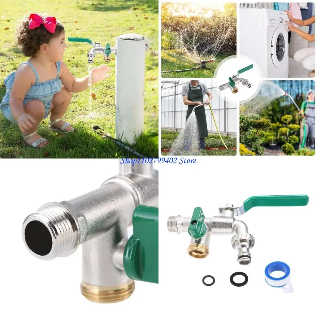 

547F Double Control Garden Hose Faucet with Quick Couplings Stainless Steel Outdoor Water Tap Upgrades Faucet Garden Tap